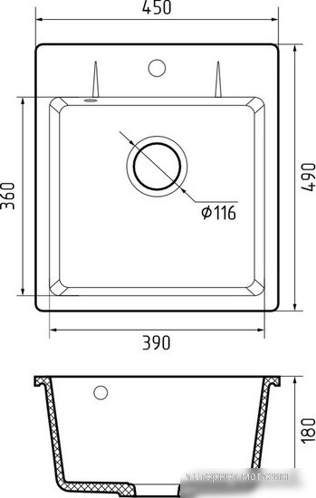 Кухонная мойка GranFest QUARZ GF-UR-245 (серый)