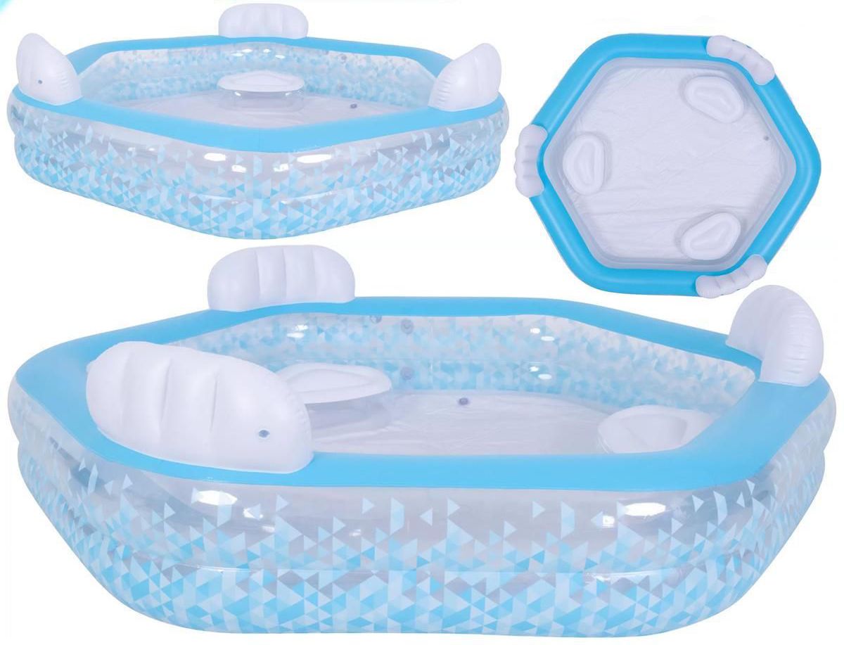 Надувной бассейн Jilong Giant Hexagon Family Pool 57161 (223x211x58)