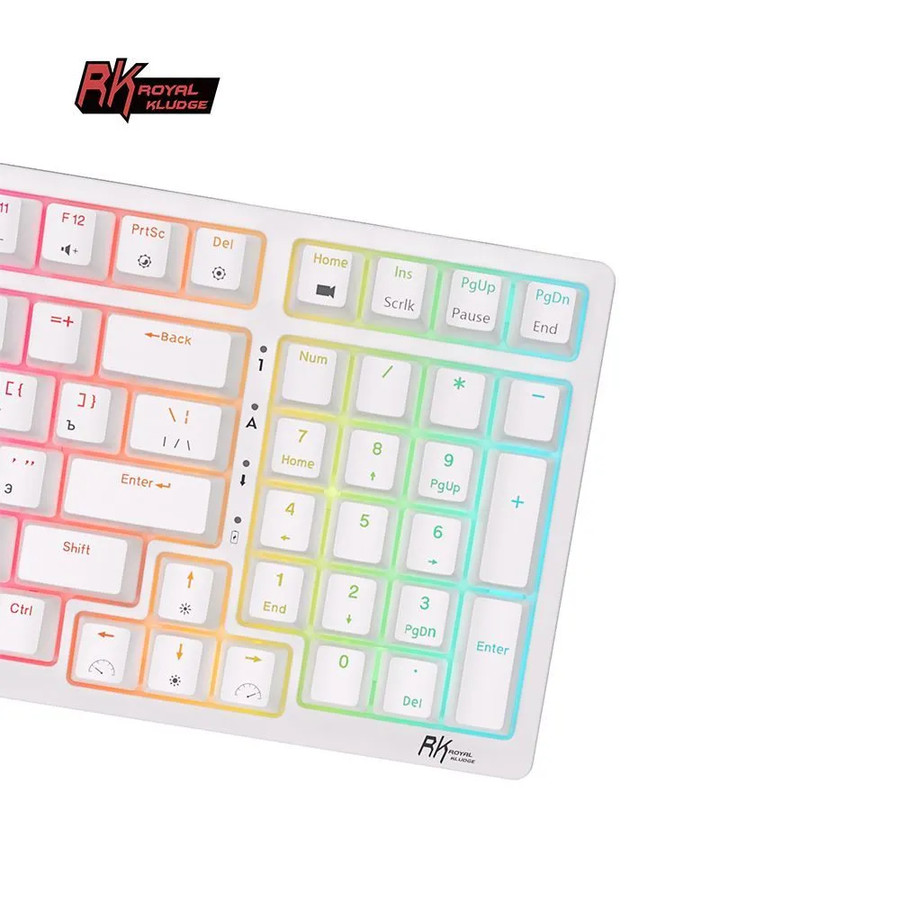 Беспроводная клавиатура Royal Kludge RK98 RGB (белый, RK Brown) (уценка)