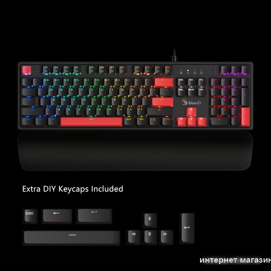 Клавиатура A4Tech Bloody S515R (черный, Bloody BLMS Red)