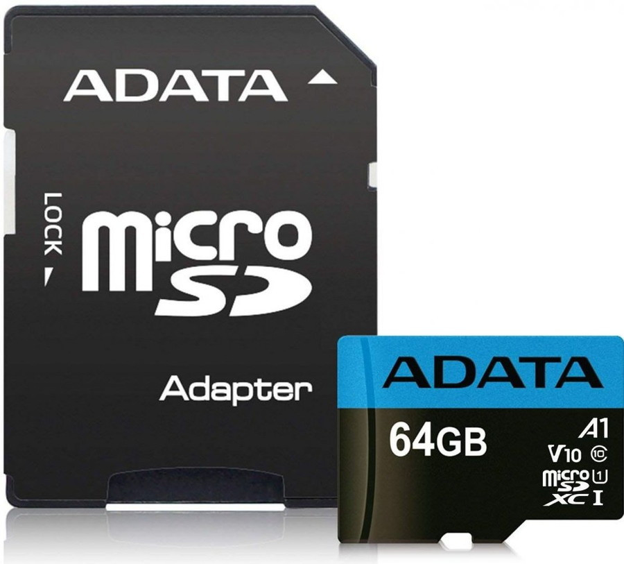 Карта памяти A-Data Premier AUSDX64GUICL10A1-RA1 microSDXC 64GB (с адаптером)