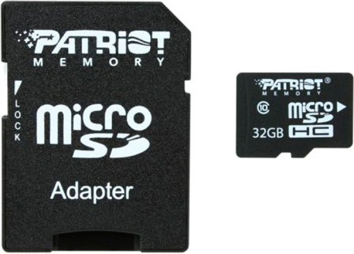 Карта памяти Patriot microSDHC (Class 10) 32 Гб + адаптер (PSF32GMCSDHC10)