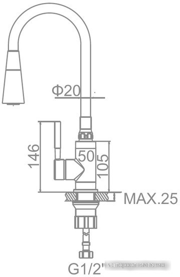 Смеситель Ledeme L4199-3 (хром/белый)
