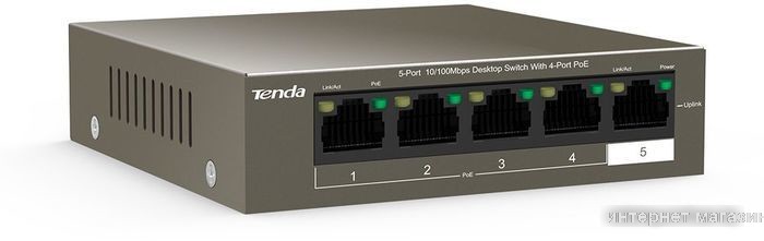 Неуправляемый коммутатор Tenda TEF1105P-4-63W
