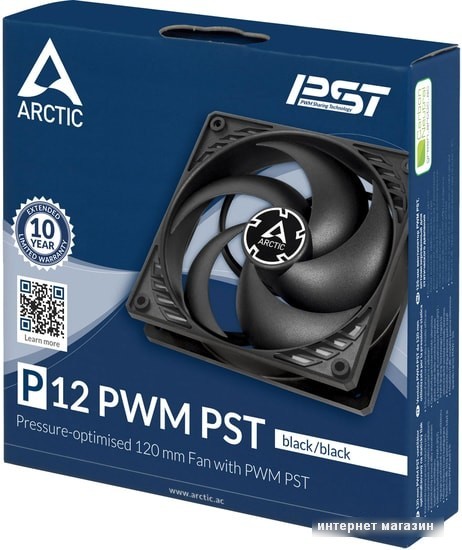 Вентилятор для корпуса Arctic P12 PWM PST ACFAN00120A (черный)