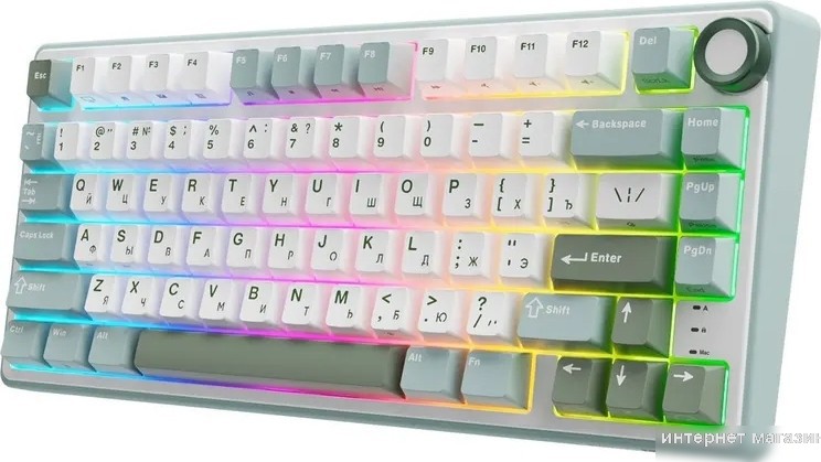 Проводная клавиатура Royal Kludge R75 RGB (Sky Cyan, RK Silver)