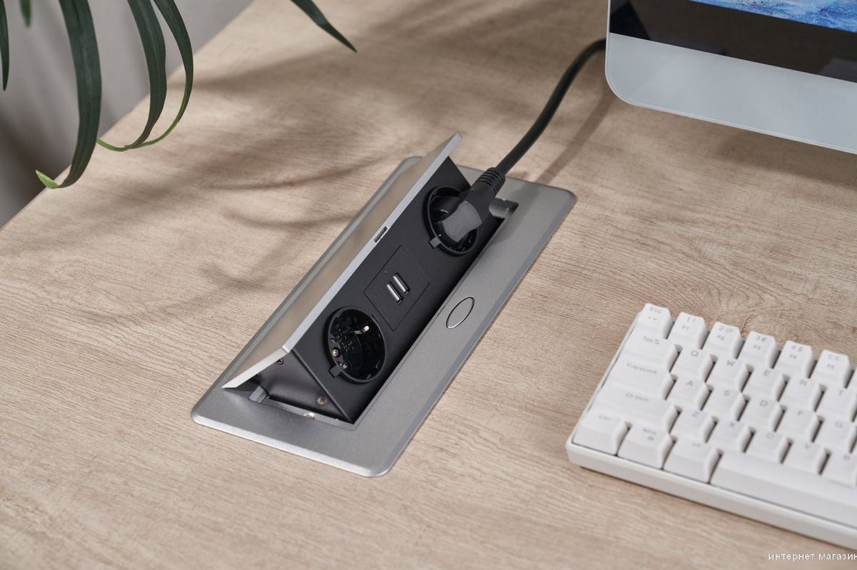 Сетевой фильтр CACTUS CS-SOCKET-EU/USBA-GY