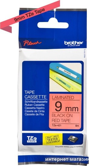 Картридж-лента для термопринтера Brother TZe-421 (9 мм, 8 м)