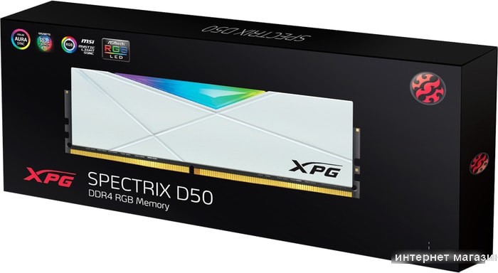 Оперативная память ADATA XPG Spectrix D50 RGB 32ГБ DDR4 3600 МГц AX4U360032G18I-SW50