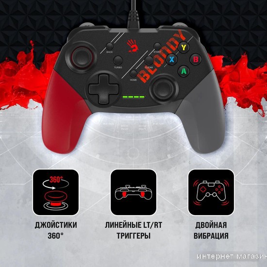 Геймпад A4Tech Bloody GP30 (черный/красный)