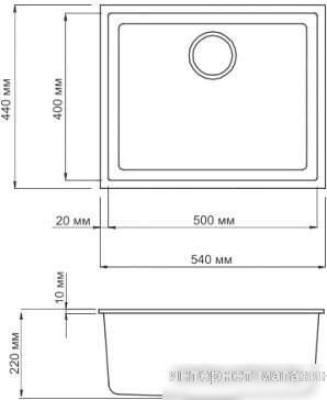 Кухонная мойка Omoikiri Bosen 54-U-PL [4993233]