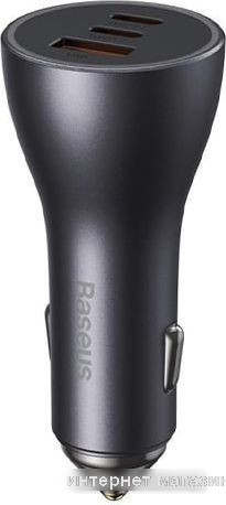 Автомобильное зарядное Baseus Golden Contactor Pro Triple Fast Charger Car Charger 65W CGJP010013 (темно-серый)