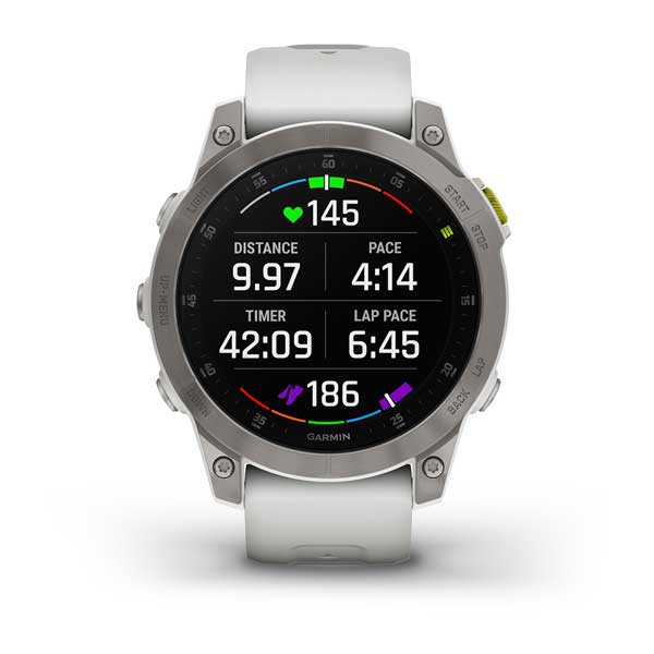 Умные часы Garmin Epix Sapphire Gen 2 (серебристый титан/белый)