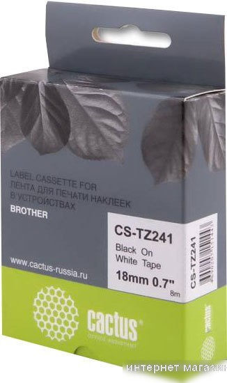 Картридж-лента для термопринтера CACTUS CS-TZ241 (аналог Brother TZ241)