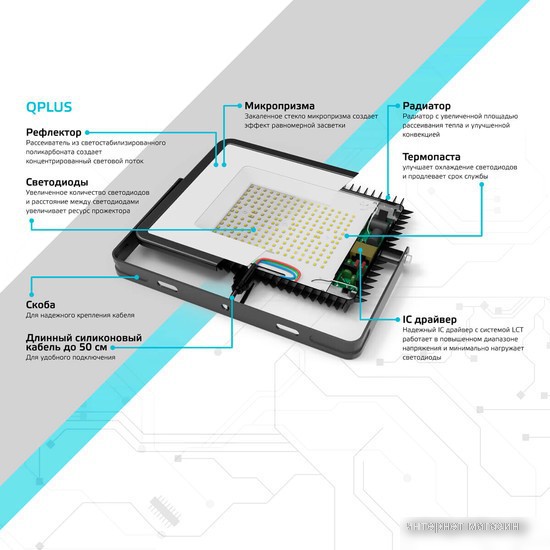 Уличный прожектор Gauss Qplus 150W 6500К 690511150