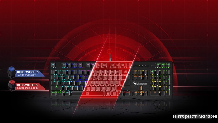 Клавиатура A4Tech Bloody B825R (Light Strike Red)