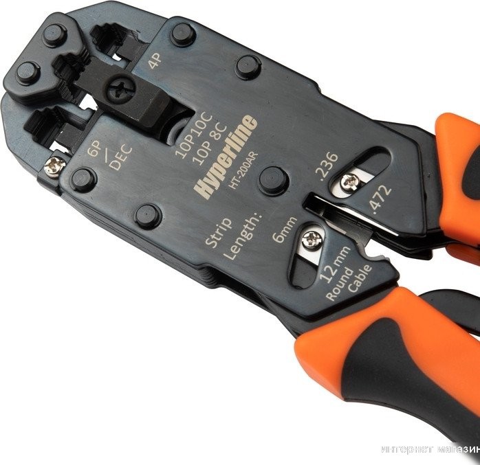Кримпер Hyperline HT-200AR (черный/оранжевый)