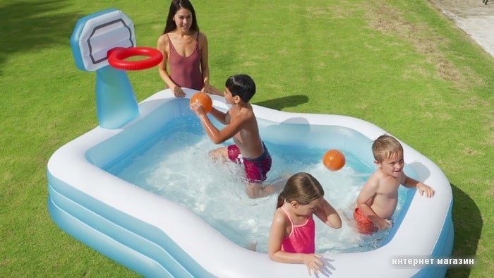 Надувной бассейн Intex Shootin Hoops 57183 (257х188х130)