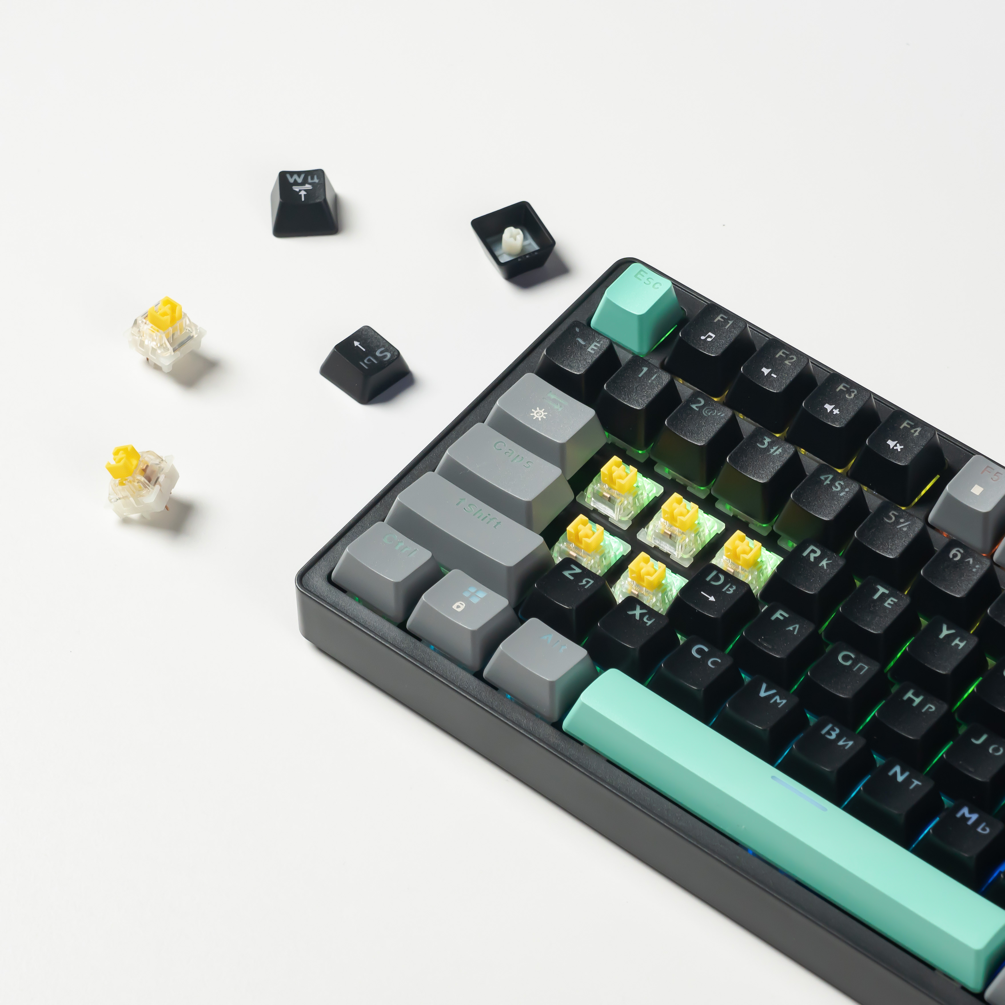 Клавиатура JEGG ZA99 Black Grey Green (TNT Yellow)