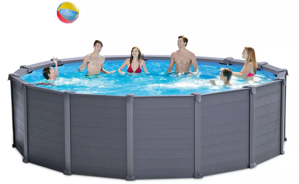 Каркасный бассейн Intex Graphite Gray Panel 26384 (478х124)