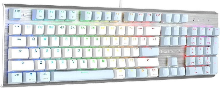 Клавиатура A4Tech Fstyler FS100 Neon (серебристый/голубой)
