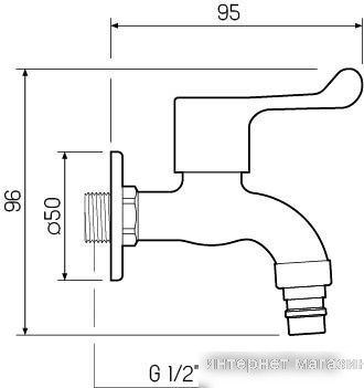 Кран РМС SUS124KR-1/2