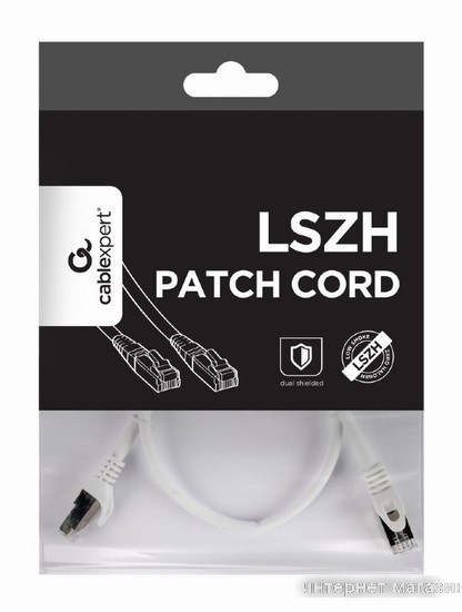 Кабель Cablexpert PP6A-LSZHCU-W-0.25M RJ45 - RJ45 (0.25 м, серый)