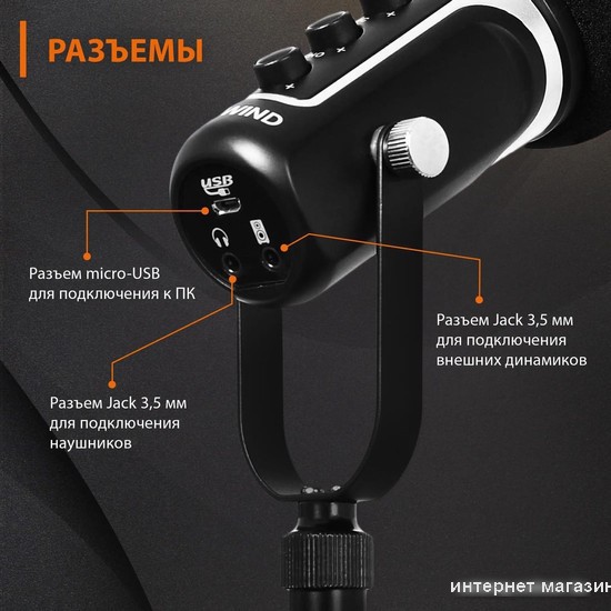 Проводной микрофон SunWind SW-SM500G