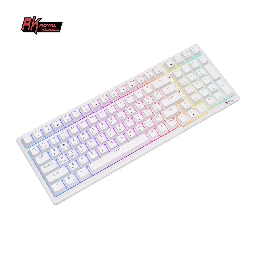 Беспроводная клавиатура Royal Kludge RK98 RGB (белый, RK Brown) (уценка)