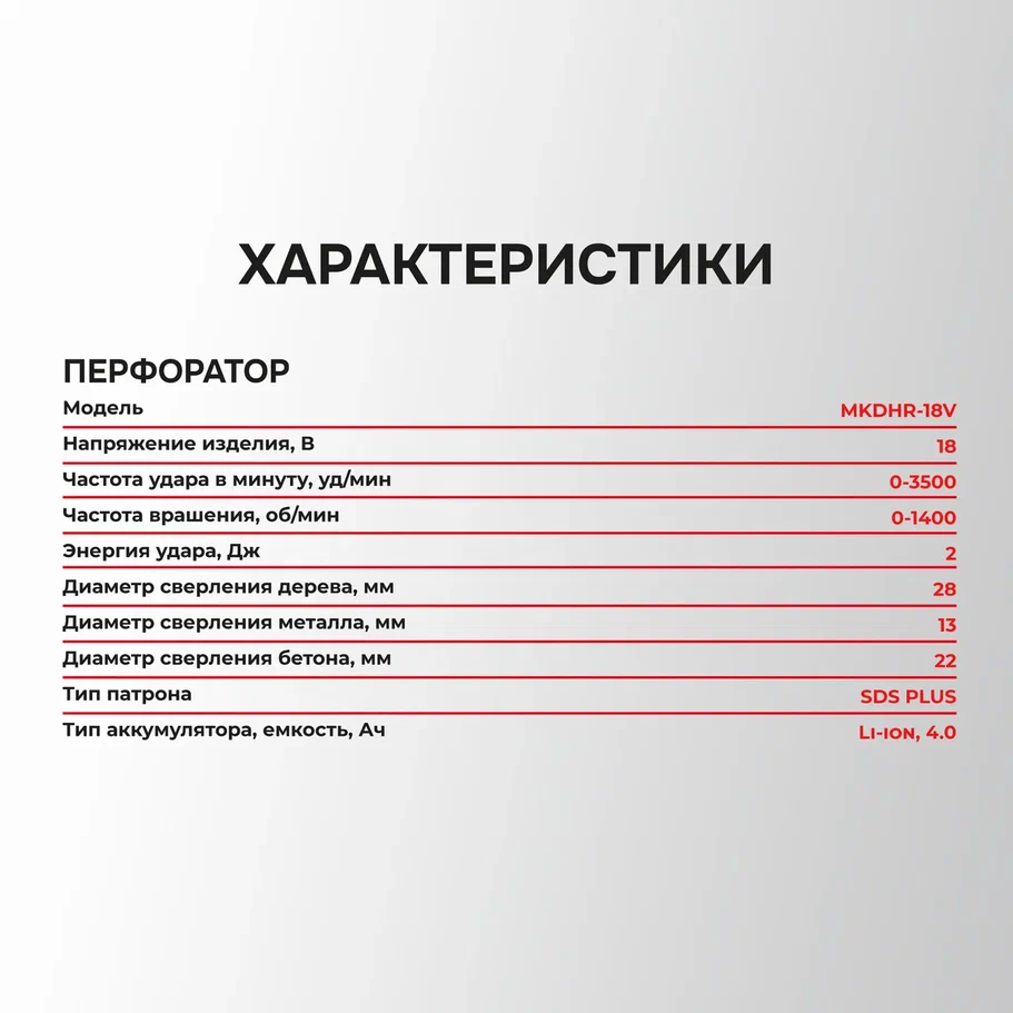 Profipower MKDGA-18V (перфоратор, гайковерт, болгарка, 2 АКБ)