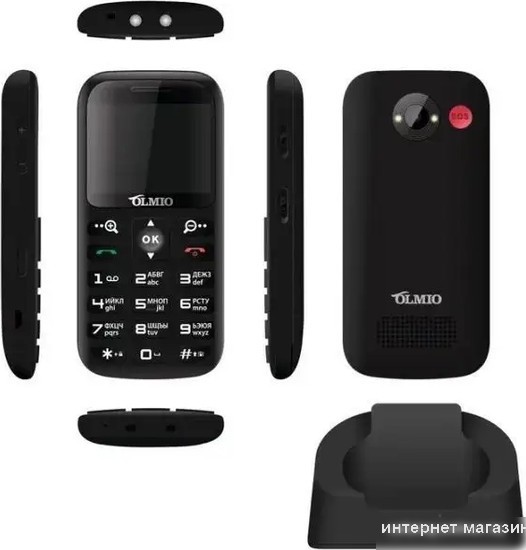 Кнопочный телефон Olmio C37 (черный)