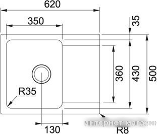 Кухонная мойка Franke Orion OID 611-62 (оникс) [114.0443.356]