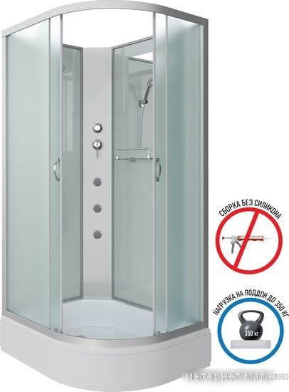 Душевая кабина Niagara NG-33084-14LBKG 100x80 (матовое стекло)
