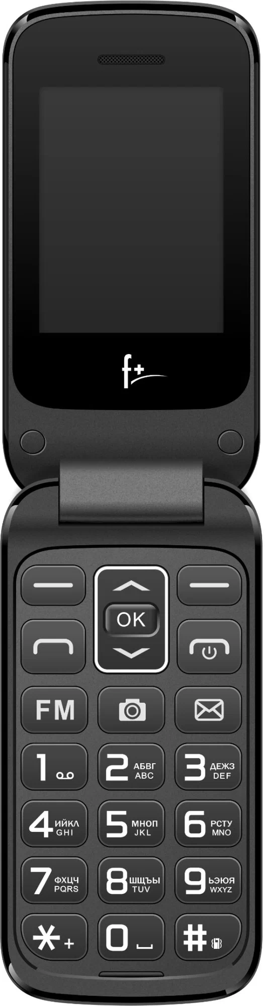 Кнопочный телефон F+ Flip 280 (черный)