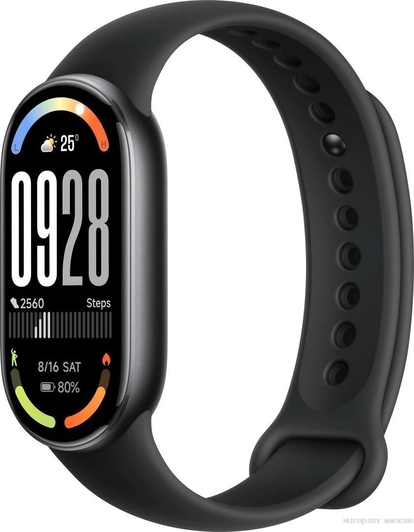 Xiaomi Smart Band 10 M2459B1 (черный, с черным силиконовым ремешком, международная версия)