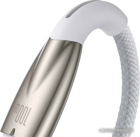 Кабель Baseus Glimmer Series Fast Charging Data Cable USB Type-A - Type-C 100W CADH000402 (1 м, белый)