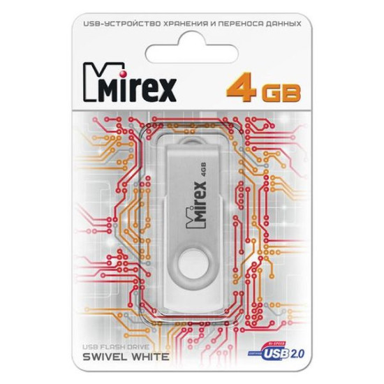 USB Flash Mirex SWIVEL WHITE 4GB (13600-FMUSWT04)