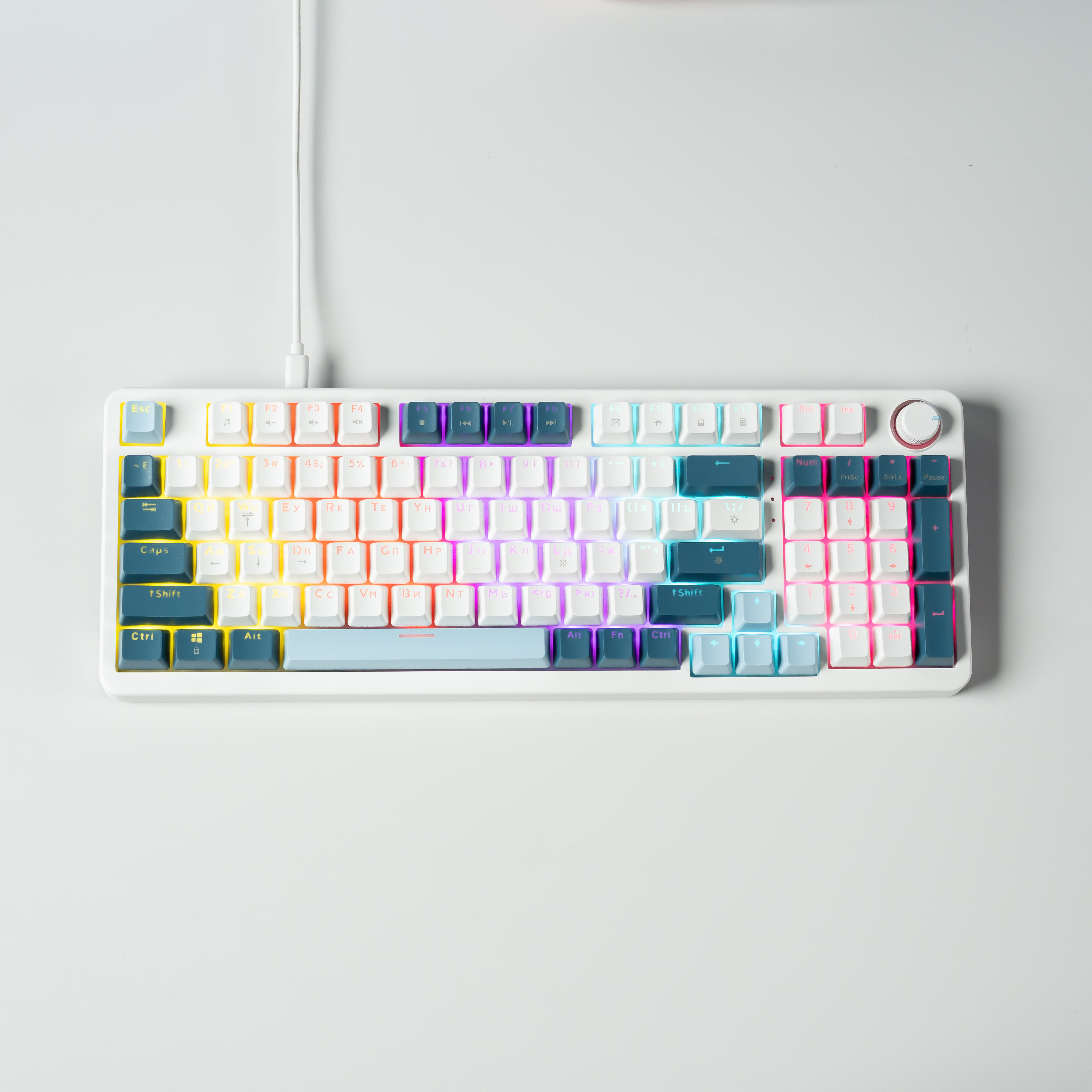 Клавиатура JEGG ZA98 White Navy Blue (TNT Red)