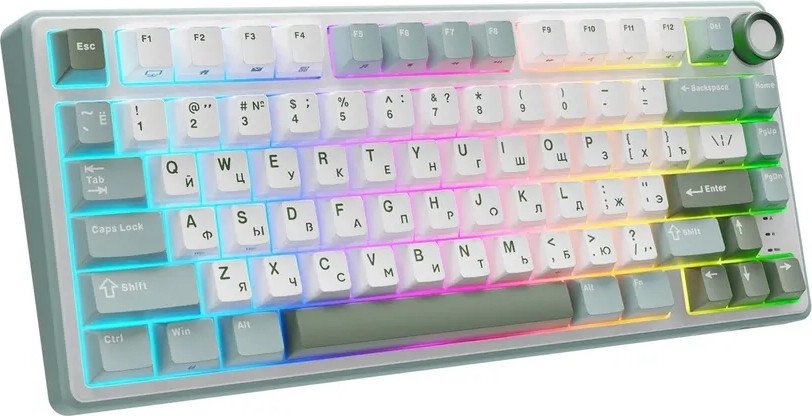 Проводная клавиатура Royal Kludge R75 RGB (Sky Cyan, RK Silver)