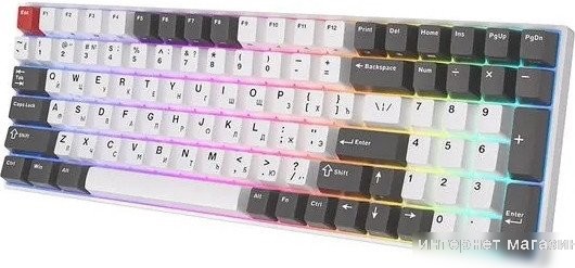 Клавиатура Royal Kludge RK100 RGB (белый/серый, RK Red)