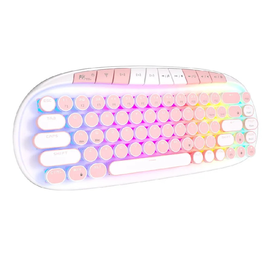 Беспроводная клавиатура Royal Kludge RK Round RGB (белый, RK Pink)