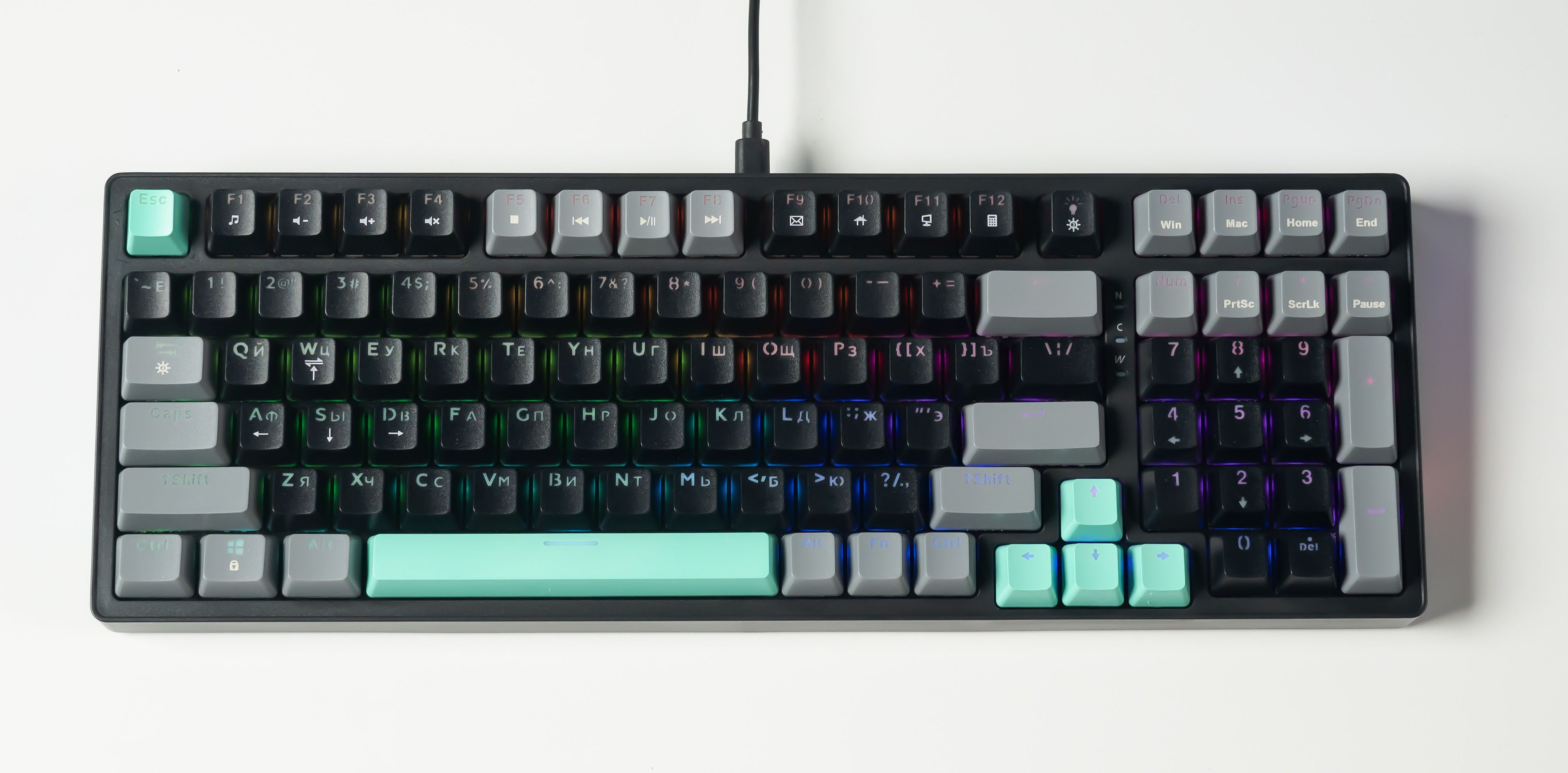 Клавиатура JEGG ZA99 Black Grey Green (TNT Yellow)