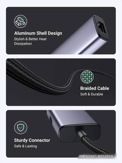 USB-хаб Ugreen CM475 USB C to Ethernet 60600