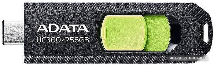 USB Flash ADATA UC300 256GB (черный/зеленый)