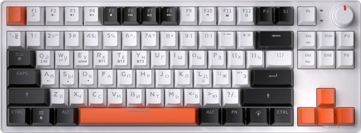 Клавиатура JEGG ZA87 Pro White Black Orange (TNT Yellow)