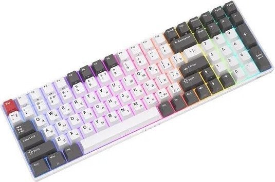 Клавиатура Royal Kludge RK100 RGB (белый/серый, RK Red)