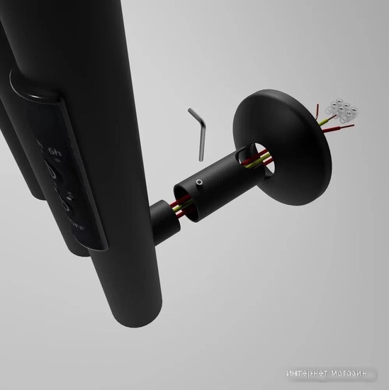 Полотенцесушитель Маргроид Ferrum Inaro СНШ 150x6 6 крючков (черный матовый, таймер справа)
