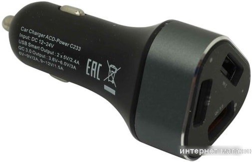 Автомобильное зарядное ACD ACD-C233-X3B