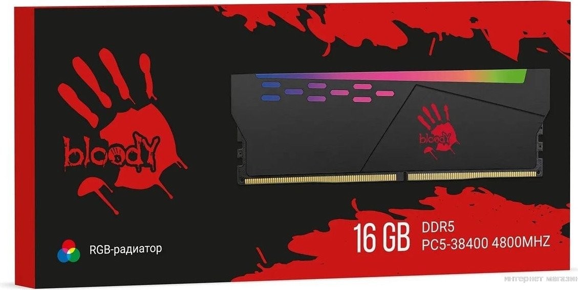 Оперативная память A4Tech Bloody RGB 16ГБ DDR5 4800 МГц BDM016A4800RS