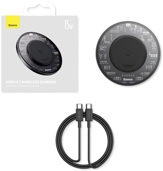 Беспроводное зарядное Baseus Simple 2 Wireless Charger 15W CCJJ050001 (черный)